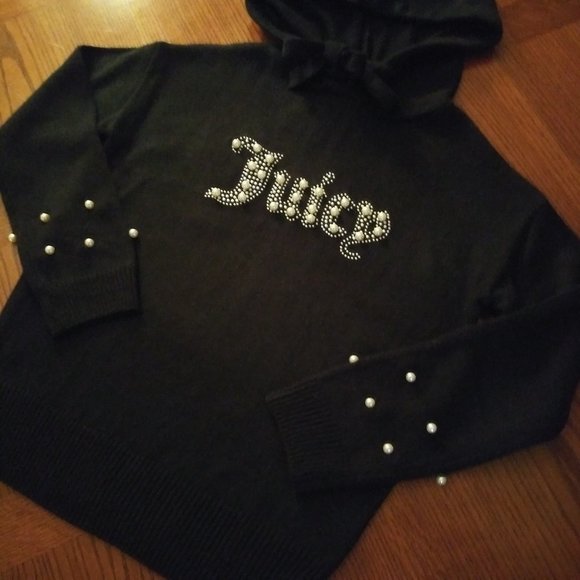 NWT Juicy Couture Faux-Pearl Sweater Hoodie - Picture 2 of 5